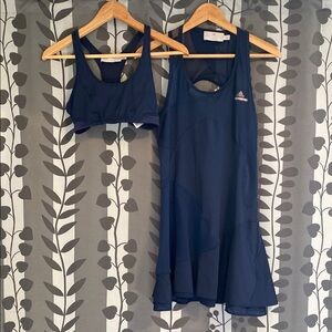Adidas Stella McCartney Barricade Navy Blue Sports Dress and Bra Set